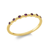 Ring 18 kt GG, 7 Rubine 0,09 ct rot