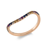 Ring 14 kt RG, 21 Saphire 0,28 ct multicolor