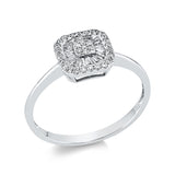 Ring 18 kt WG, 16 Trap. 0,16 ct, TW-si, 31 Brill. 0,10 ct, TW-si