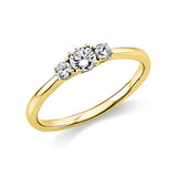 Ring 18 kt GG, 1 Brill. 0,25 ct, TW-vsi/si, 2 Brill. 0,13 ct, TW-si