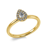 Ring 18 kt GG, 1 Tropfen 0,14 ct, TW-si, 12 Brill. 0,10 ct, TW-si