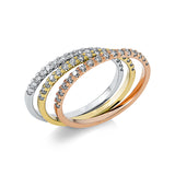Ring 18 kt WG+GG+RG, 51 Brill. 0,50 ct, TW-si