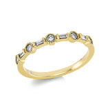 Ring 18 kt GG, 5 Brill. 0,17 ct, TW-si, 4 Bag. 0,08 ct, TW-si