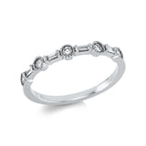 Ring 18 kt WG, 5 Brill. 0,17 ct, TW-si, 4 Bag. 0,08 ct, TW-si