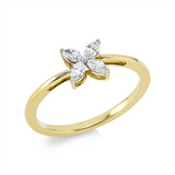 Ring 18 kt GG, 4 Nav. 0,27 ct, TW-si