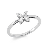 Ring 18 kt WG, 4 Nav. 0,28 ct, TW-si