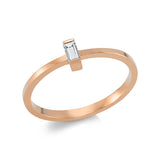 Ring 14 kt RG, 1 Bag. 0,12 ct, F-vsi