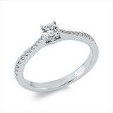Ring 18 kt WG, 1 Brill. 0,20 ct, F-vs2, 22 Brill. 0,16 ct, TW-si