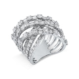 Ring 18 kt WG, 22 Bag. 1,16 ct, TW-vsi/si, 69 Brill. 2,85 ct, TW-vsi/si