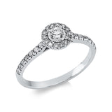 Ring 18 kt WG, 1 Brill. 0,25 ct, TW-si, 28 Brill. 0,29 ct, TW-si