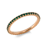 Ring 18 kt RG, 43 Smaragde 0,34 ct grün
