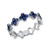 Ring 18 kt WG, 25 Saphire 0,83 ct blau