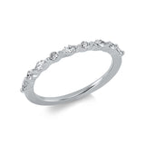 Ring 18 kt WG, 5 Nav. 0,20 ct, TW-si, 4 Brill. 0,09 ct, TW-si