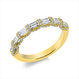 Ring 18 kt GG, 7 Bag. 0,94 ct, TW-vsi, 96 Brill. 0,32 ct, TW-vsi