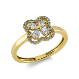 Ring 18 kt GG, 4 0,22 ct, TW-vsi, 32 Brill. 0,09 ct, TW-si