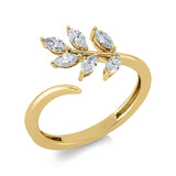 Ring 18 kt GG, 6 Nav. 0,34 ct, TW-vsi
