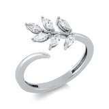 Ring 18 kt WG, 6 Nav. 0,34 ct, TW-vsi