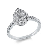 Ring 18 kt WG, 24 Trap. 0,14 ct, TW-si, 55 Brill. 0,36 ct, TW-pi