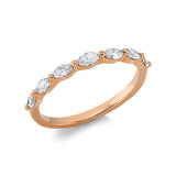 Ring 18 kt RG, 7 Nav. 0,40 ct, TW-si