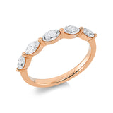 Ring 18 kt RG, 5 Nav. 0,69 ct, TW-si