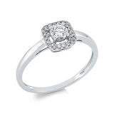 Ring 18 kt WG, 1 Brill. 0,24 ct, W-si, 20 Brill. 0,09 ct, W-si
