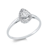 Ring 18 kt WG, 1 Brill. 0,24 ct, W-si, 18 Brill. 0,10 ct, W-si