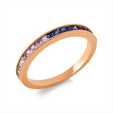 Ring 18 kt RG, 19 Saphire 0,62 ct multicolor