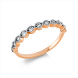 Ring 18 kt RG, Fassung rhodiniert, 11 Brill. 0,30 ct, F-si