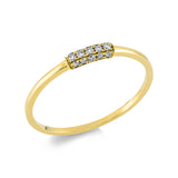 Ring 18 kt GG, 15 Brill. 0,09 ct, W-si