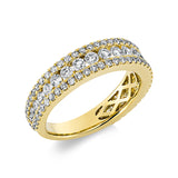 Ring 18 kt GG, 8 Brill. 0,36 ct, TW-si, 90 Brill. 0,97 ct, TW-si