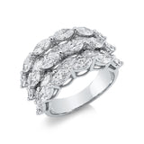 Ring 18 kt WG, 18 Nav. 2,83 ct, F-vsi, 10 Nav. 0,88 ct, F-vsi
