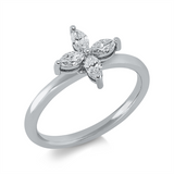 Ring 18 kt WG, 4 Nav. 0,47 ct, F-vsi