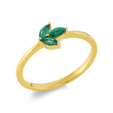Ring 18 kt GG, 3 Smaragde 0,20 ct grün