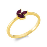 Ring 18 kt GG, 3 Rubine 0,27 ct rot
