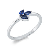 Ring 18 kt WG, 3 Saphire 0,35 ct blau