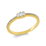 Ring 18 kt GG, 2 Bag. 0,08 ct, TW-si, 1 Bag. 0,05 ct, TW-si, 20 Brill. 0,11 ct, TW-si