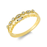 Ring 18 kt GG, 1 Bag. 0,02 ct, TW-si, 10 Brill. 0,07 ct, TW-si