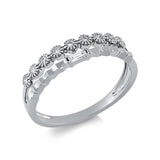 Ring 18 kt WG, 1 Bag. 0,03 ct, TW-si, 9 Brill. 0,12 ct, TW-si