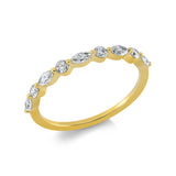 Ring 18 kt GG, 5 Nav. 0,23 ct, I-si, 4 Brill. 0,16 ct, I-si