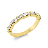 Ring 18 kt GG, 5 Bag. 0,35 ct, TW-si, 6 Brill. 0,24 ct, TW-si