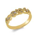 Ring 18 kt GG, 3 Brill. 0,06 ct, TW-vsi, 11 Brill. 0,07 ct, TW-vsi