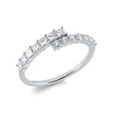 Ring 18 kt WG, 7 Princ. 0,37 ct, TW-si, 7 Brill. 0,20 ct, TW-si
