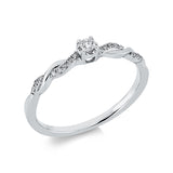 Ring 18 kt WG, 1 Brill. 0,05 ct, TW-pi, 16 Brill. 0,05 ct, TW-pi