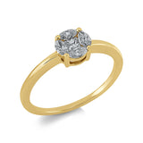 Ring 18 kt GG, 1 Princ. 0,07 ct, W-si, 4 Nav. 0,28 ct, W-si
