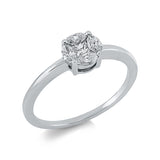 Ring 18 kt WG, 1 Princ. 0,07 ct, W-si, 4 Nav. 0,28 ct, W-si