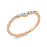 Ring 18 kt RG, 2 Brill. 0,01 ct, TW-si, 7 Brill. 0,11 ct, TW-si