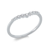 Ring 18 kt WG, 2 Brill. 0,01 ct, TW-si, 7 Brill. 0,11 ct, TW-si