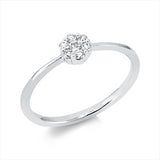 Ring 18 kt WG, 1 Brill. 0,06 ct, TW-si, 6 Brill. 0,10 ct, TW-si