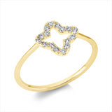 Ring 18 kt GG, Fassung rhodiniert, 16 Brill. 0,18 ct, TW-si