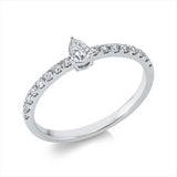 Ring 18 kt WG, 1 Tropfen 0,16 ct, TW-si, 16 Brill. 0,22 ct, W-si